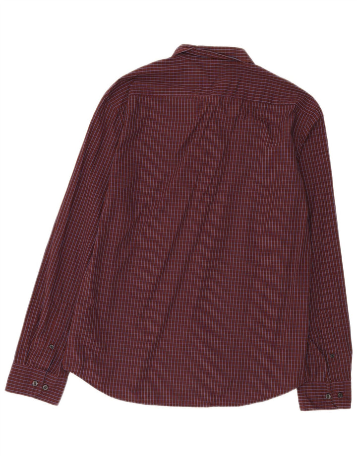 Camicia da uomo Dockers in cotone a quadri grandi bordeaux