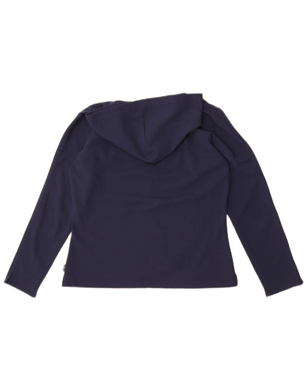 Top oversize con cappuccio da donna Reebok manica lunga UK 10 Small Blu Navy