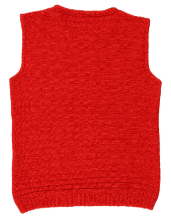 Canottiera vintage da donna UK 12 rossa media