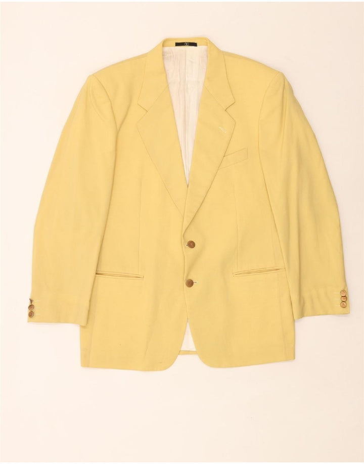 Giacca blazer da uomo a 2 bottoni Valentino IT 50 Large in lana gialla