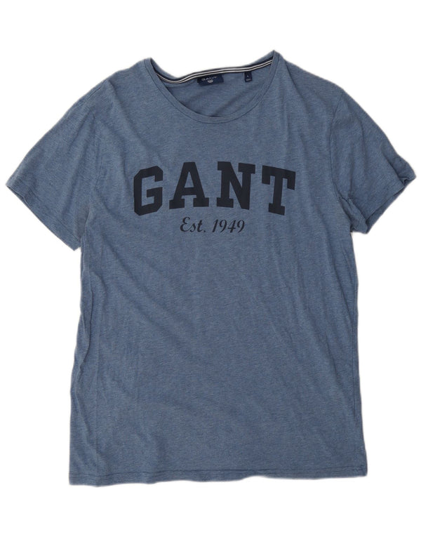 Gant T-shirt grafica da uomo Top grande in cotone blu