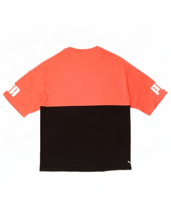 Puma T-shirt grafica da uomo Top Large in cotone color block nero