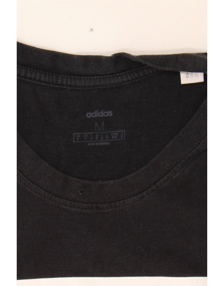 ADIDAS Mens Graphic T-Shirt Top Medium Black Cotton Vintage Adidas and Second-Hand Adidas from Messina Hembry 