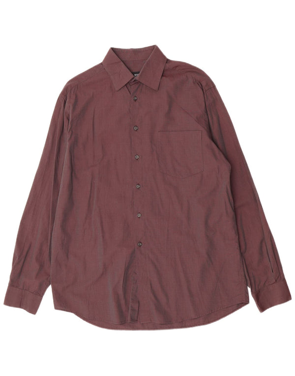 Camicia da uomo Hugo Boss taglia 41 16 grande cotone bordeaux