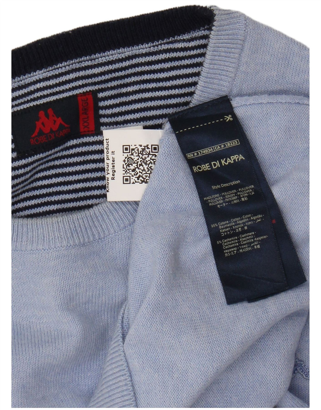 Maglione maglione girocollo da uomo Kappa 2XL cotone blu