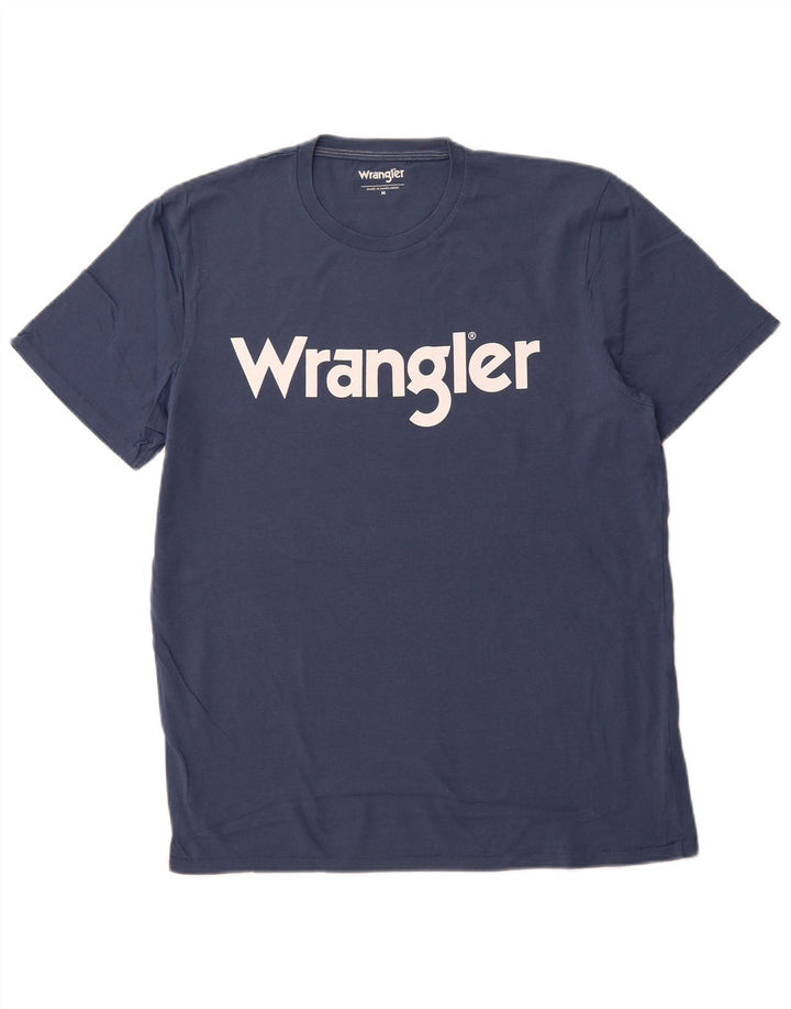 T-shirt grafica da uomo WRANGLER Top in cotone blu navy medio