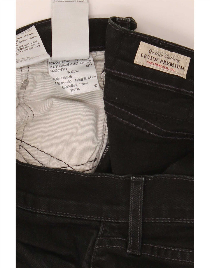 Jeans dritti da uomo Levi's W33 L30 cotone nero