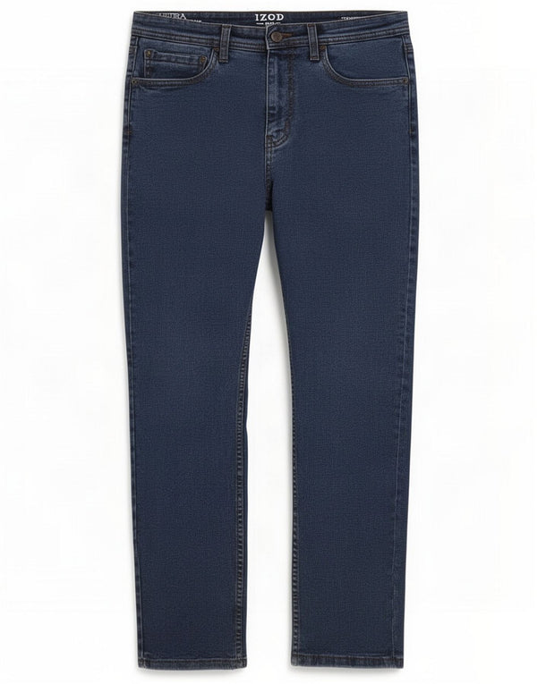 Izod Mens Flex Straight Jeans W36 L30 Blue Cotton