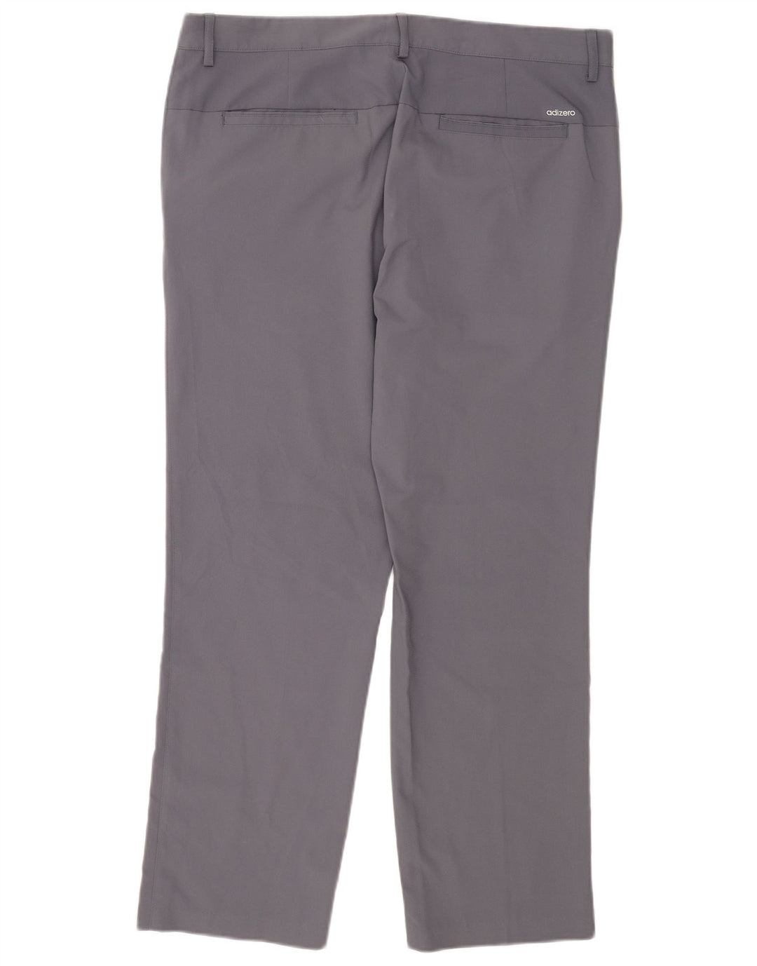 Pantaloni chino dritti da golf da uomo Adidas W36 L30 poliestere grigio