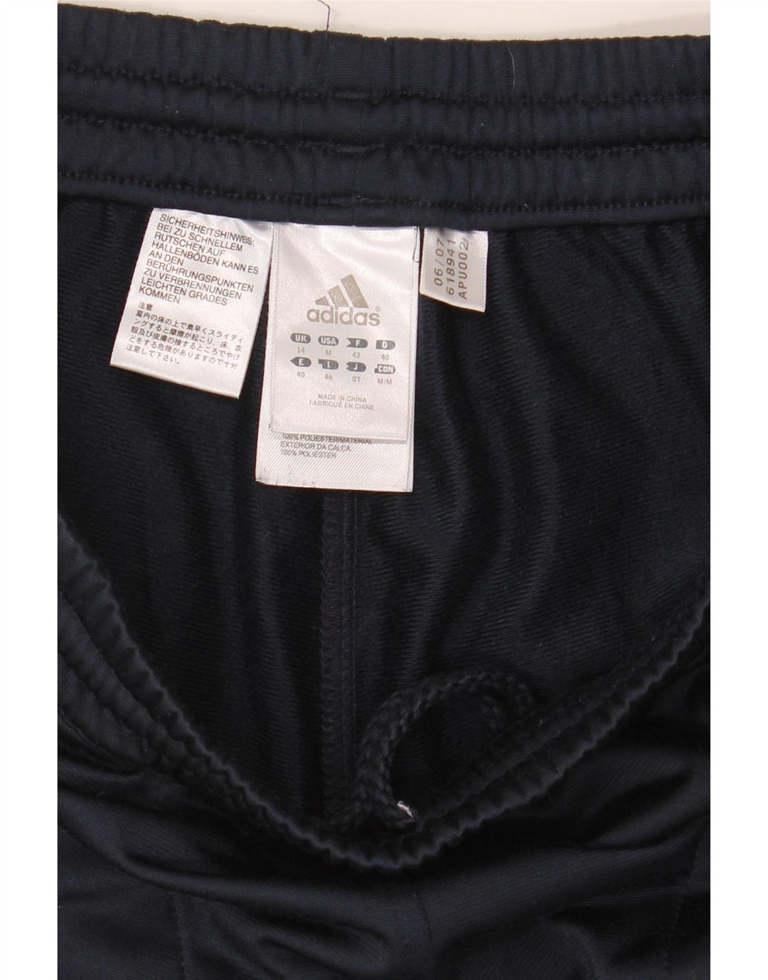 Pantaloni da tuta da donna Adidas UK 14 poliestere blu navy medio