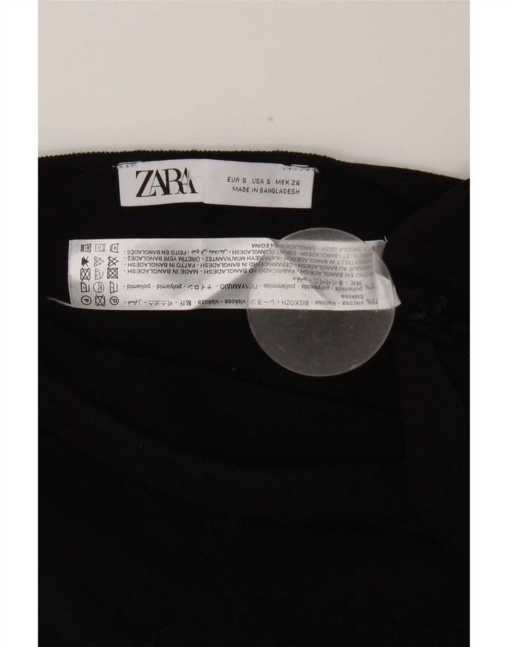 Top corto monospalla da donna Zara UK 8 piccolo in viscosa nera