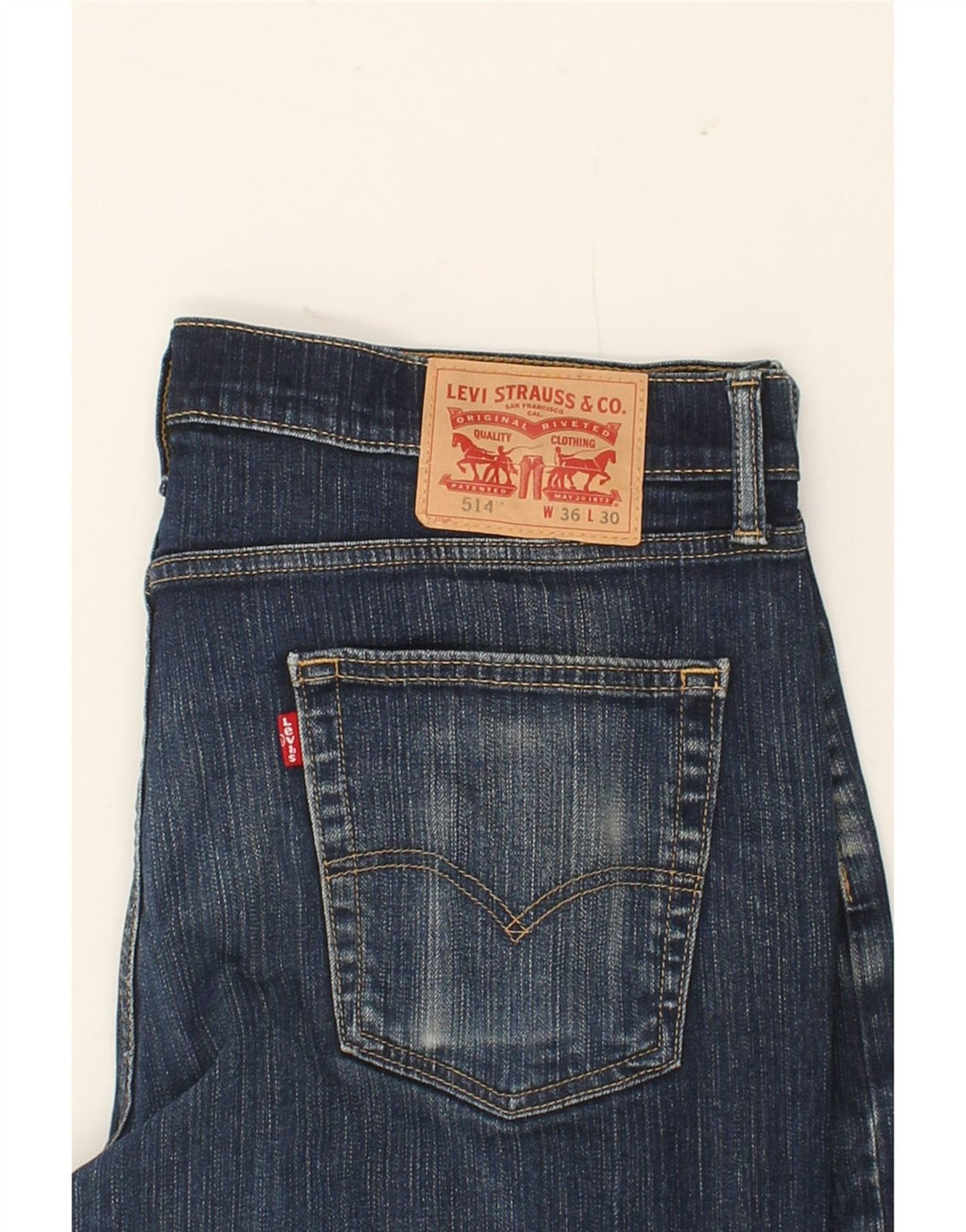 LEVI'S Mens 514 Cropped Jeans W36 L24 Navy Blue Vintage Levi's and Second-Hand Levi's from Messina Hembry 