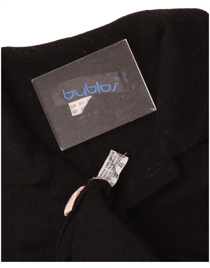 BYBLOS Maglione da donna con collo a polo UK 40 Lana nera media