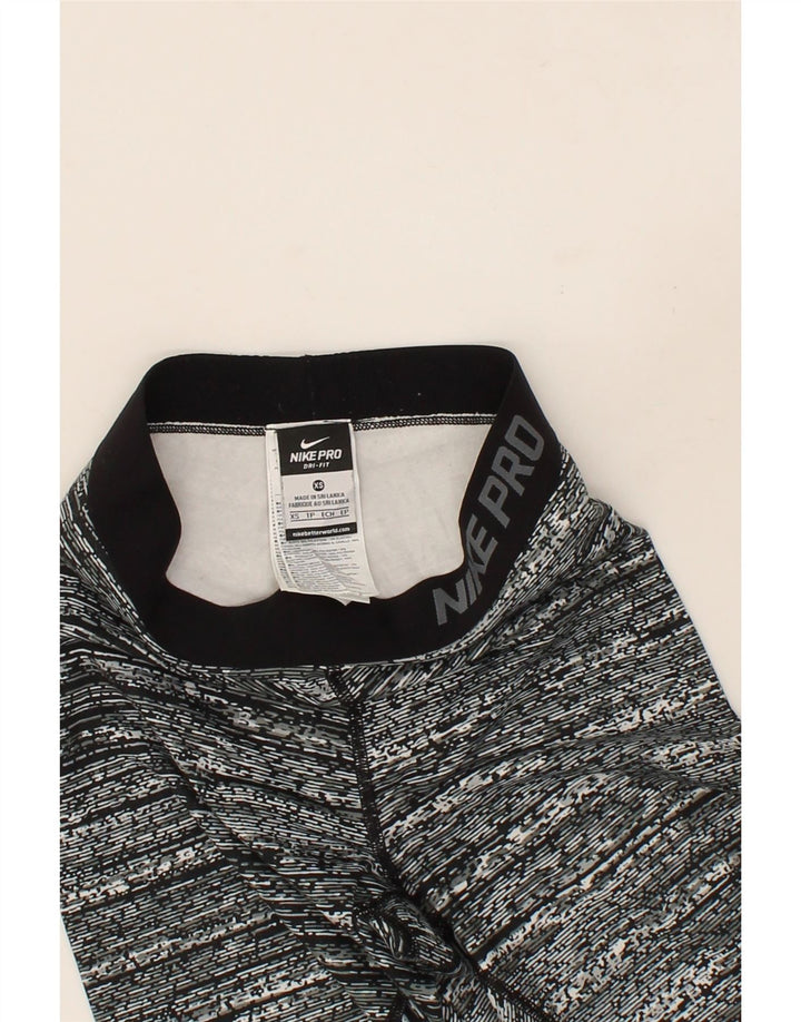 NIKE Womens Dri Fit Leggings UK 4 XS  Grey Striped Polyester Vintage Nike and Second-Hand Nike from Messina Hembry 