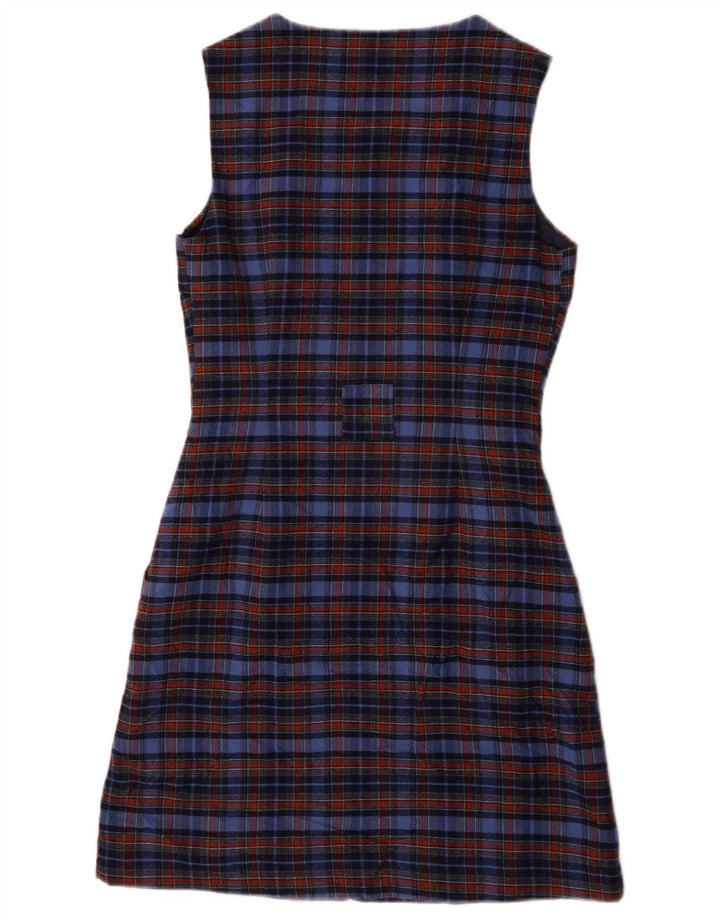 Abito a trapezio senza maniche da donna Oasis UK 8 Piccolo poliestere a quadri blu
