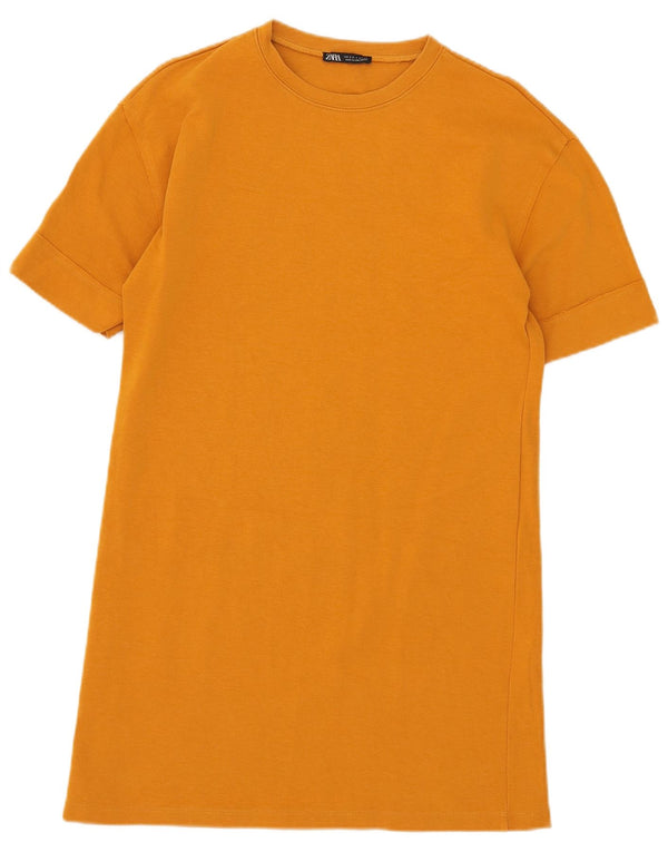 Zara Womens T-Shirt Dress UK 10 Small Orange