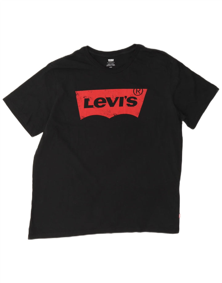 T-shirt grafica da uomo Levi's Top grande in cotone nero