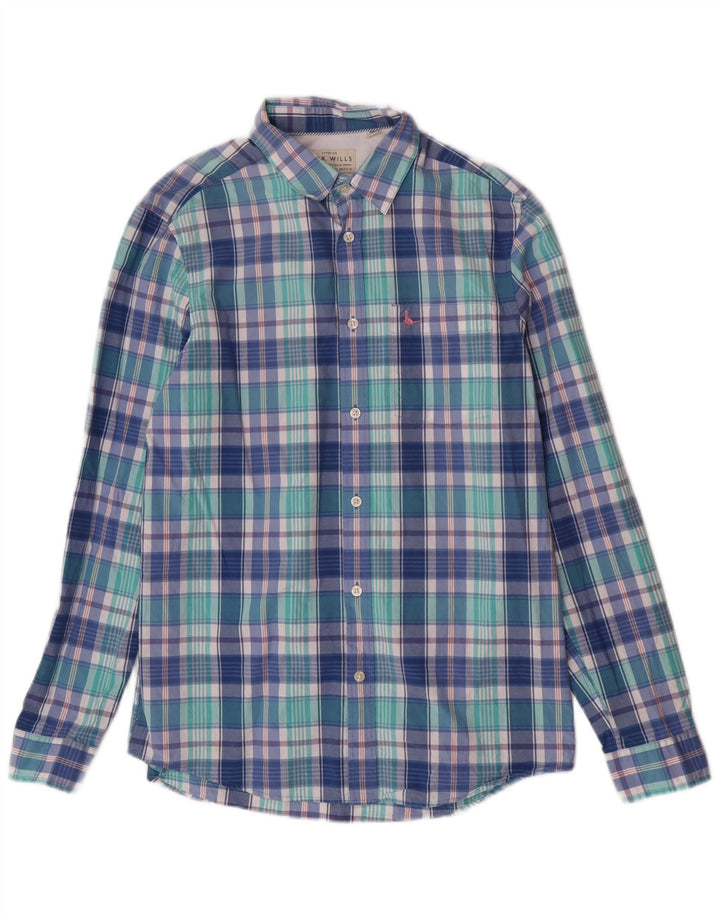 Camicia da uomo Classic Fit Jack Wills, piccolo cotone a quadri blu