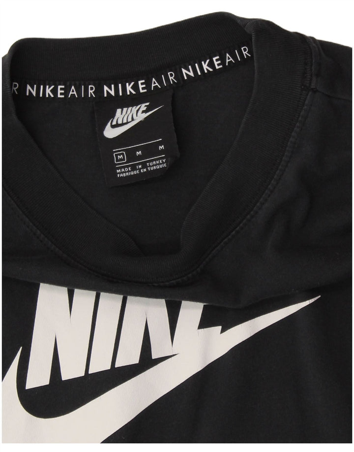 NIKE Womens Oversized Crop Graphic T-Shirt Top UK 14 Medium Black