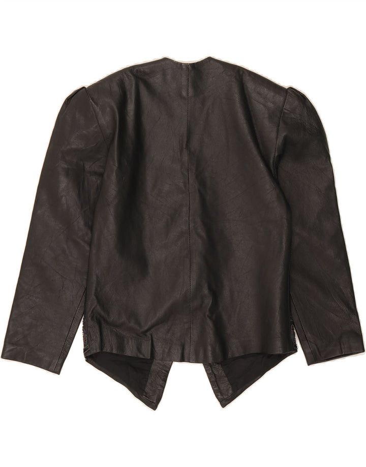 VINTAGE Womens Leather Jacket UK 10 Small Black Vintage Vintage and Second-Hand Vintage from Messina Hembry 