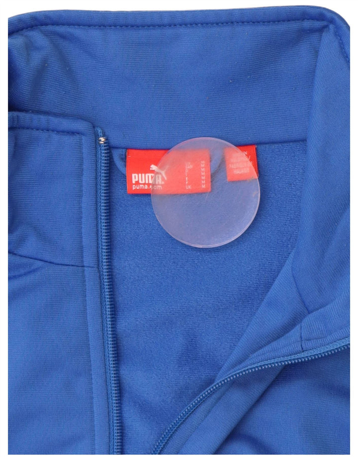 Giacca da tuta da uomo PUMA in poliestere color block blu medio