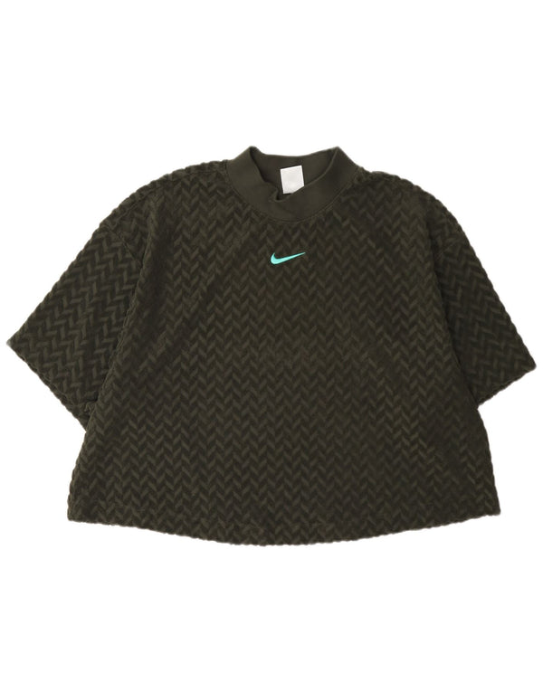T-shirt grafica da donna Nike Top UK 18 XL verde in cotone a spina di pesce