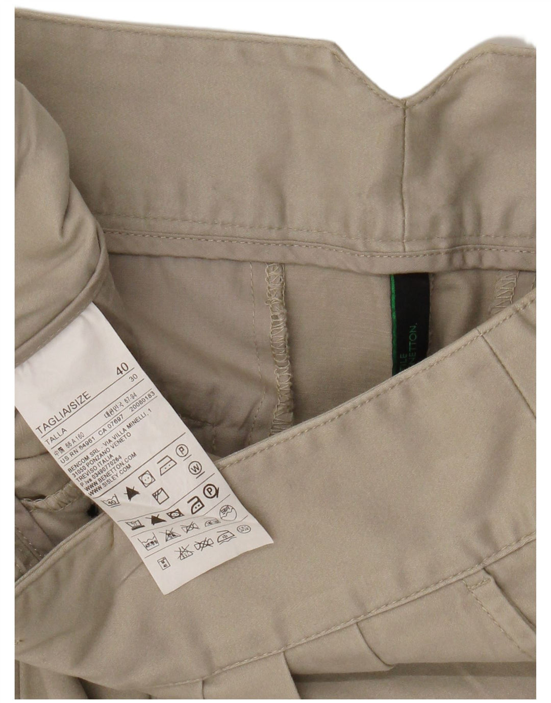 Minigonna Donna BENETTON IT 40 Small W28 Cotone Beige