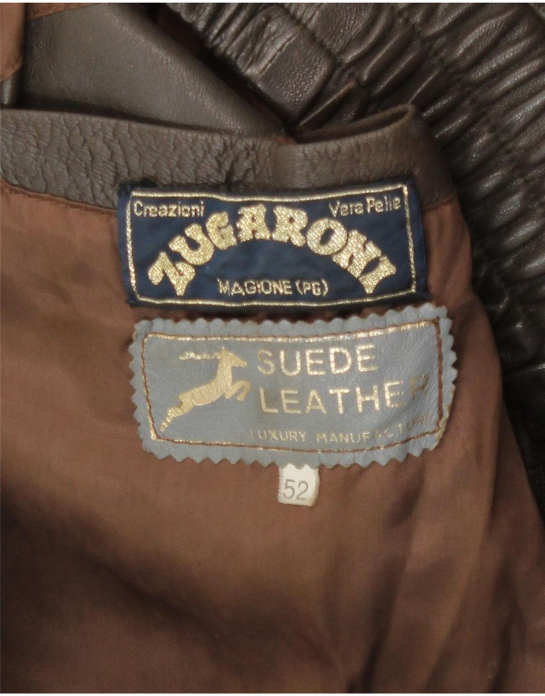 Giacca in pelle vintage da uomo IT 52 XL in pelle marrone