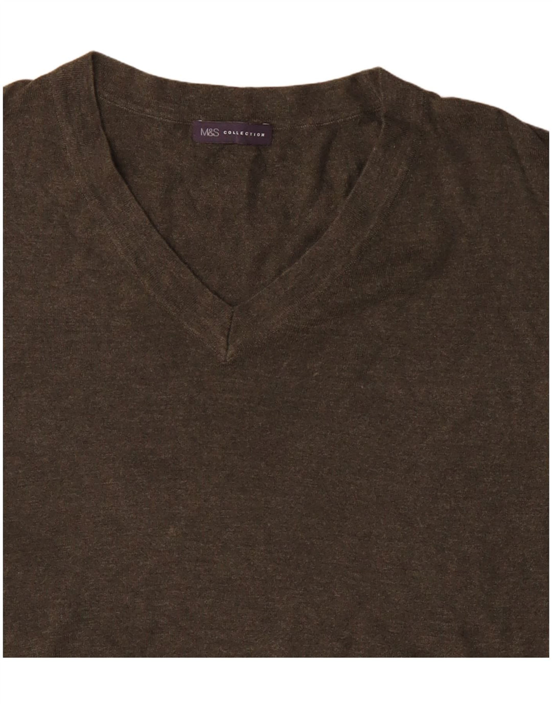 Maglione oversize con scollo a V da donna Marks & Spencer UK 10 piccolo kaki