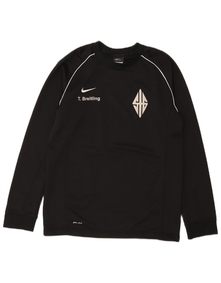 Top Nike da bambino Dri Fit Graphic manica lunga 13-14 anni XL poliestere nero