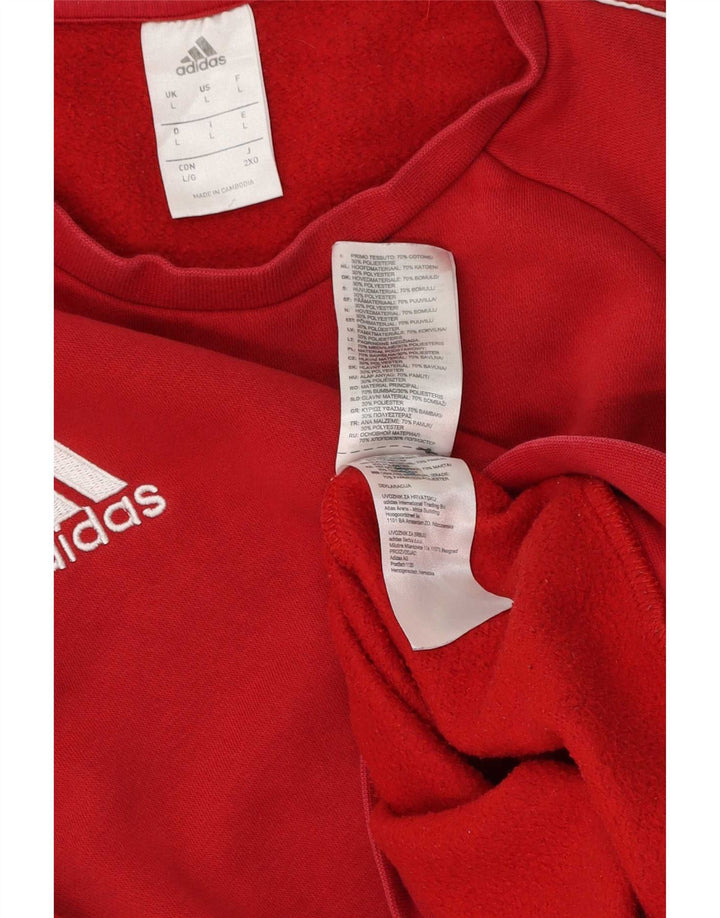 Felpa Adidas Uomo Maglione Grande Rosso Cotone