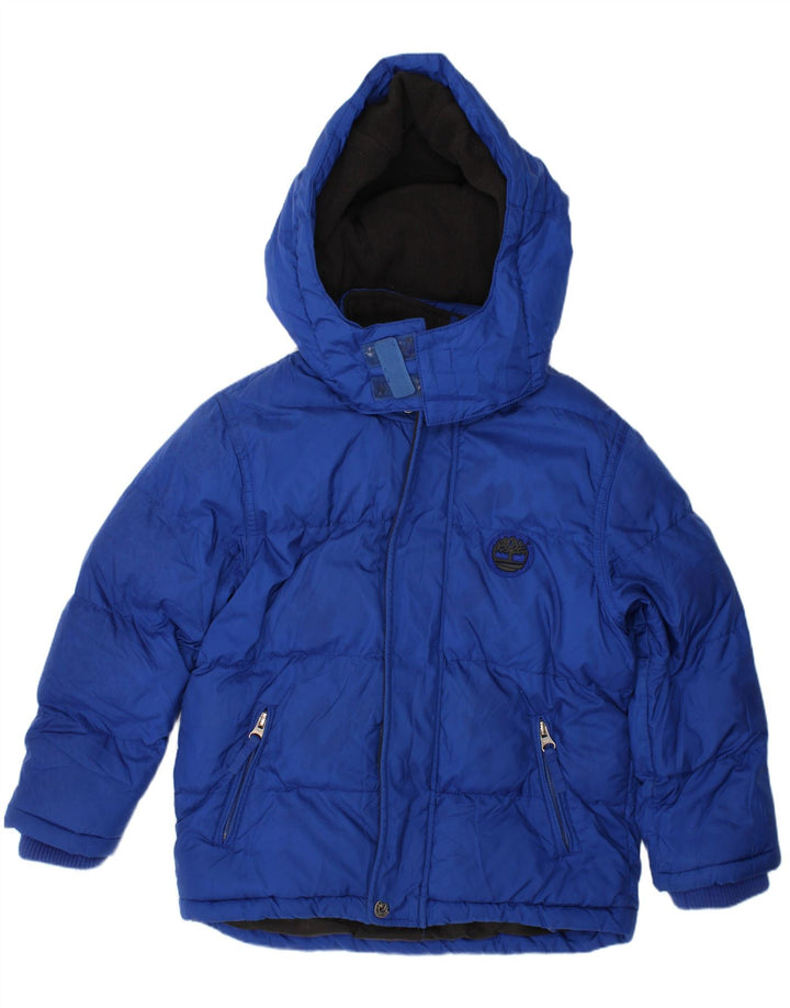 Giacca imbottita con cappuccio TIMBERLAND per ragazzi 5-6 anni in poliestere blu