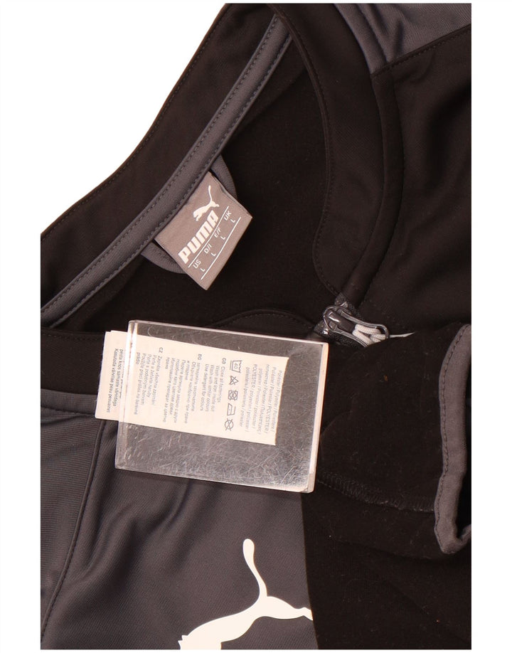 Giacca da tuta da uomo Puma Large nera in poliestere color block