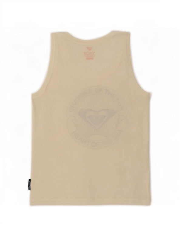 Roxy Womens Graphic Vest Top UK 10 Small Off White