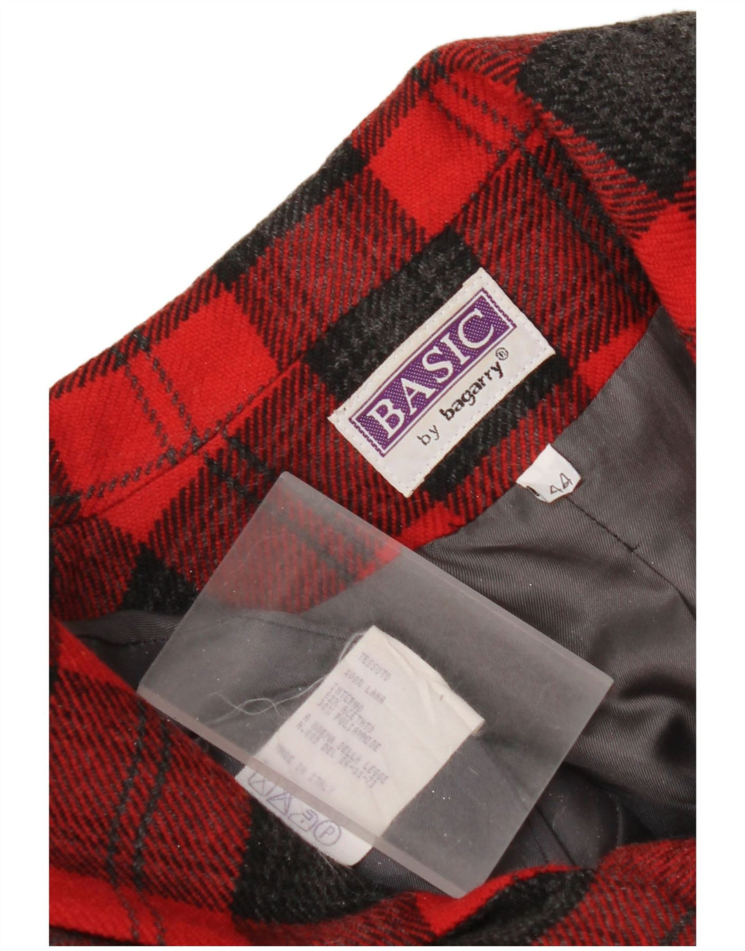 Giacca blazer a 3 bottoni da donna Bagarry IT 44 lana a quadri rossi medi