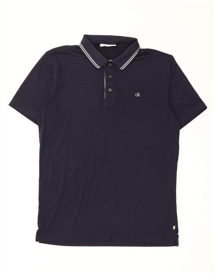 Polo da uomo Calvin Klein media poliestere blu navy