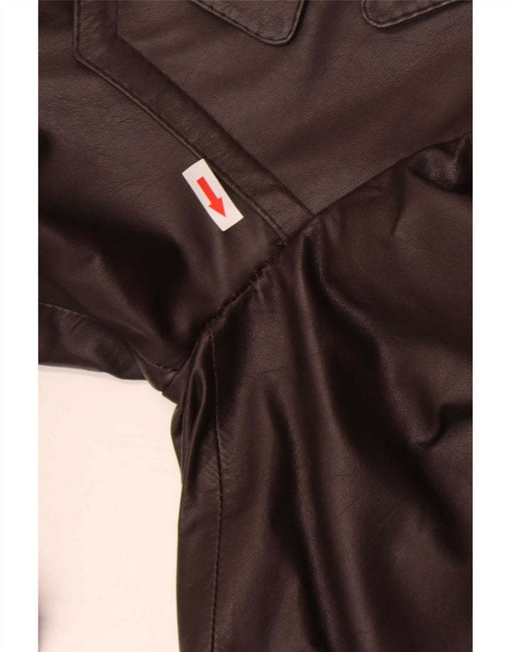 Cappotto in Pelle Doppio Petto da Uomo Anfor IT 48 Marrone Medio