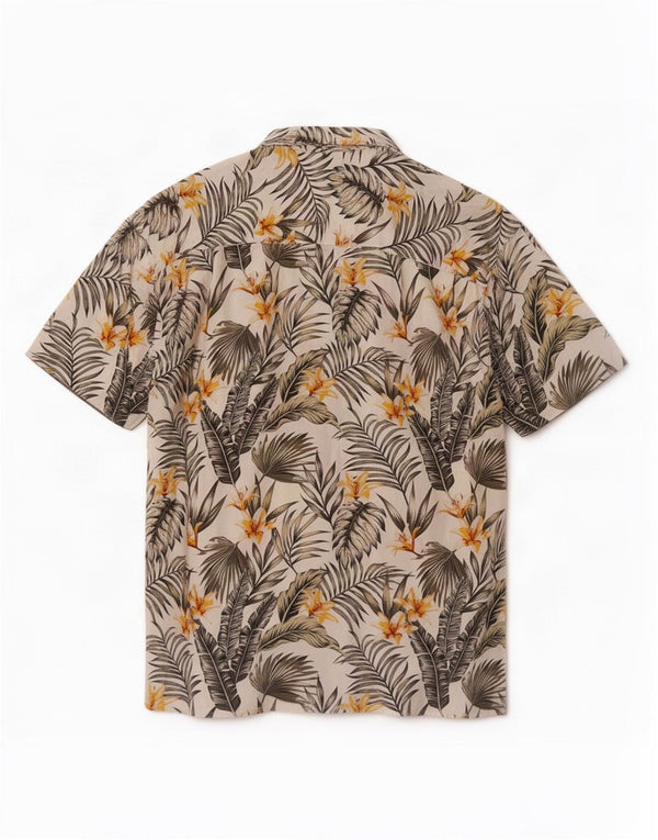 Camicia hawaiana a maniche corte da uomo Jack & Jones 2XL cotone floreale bianco