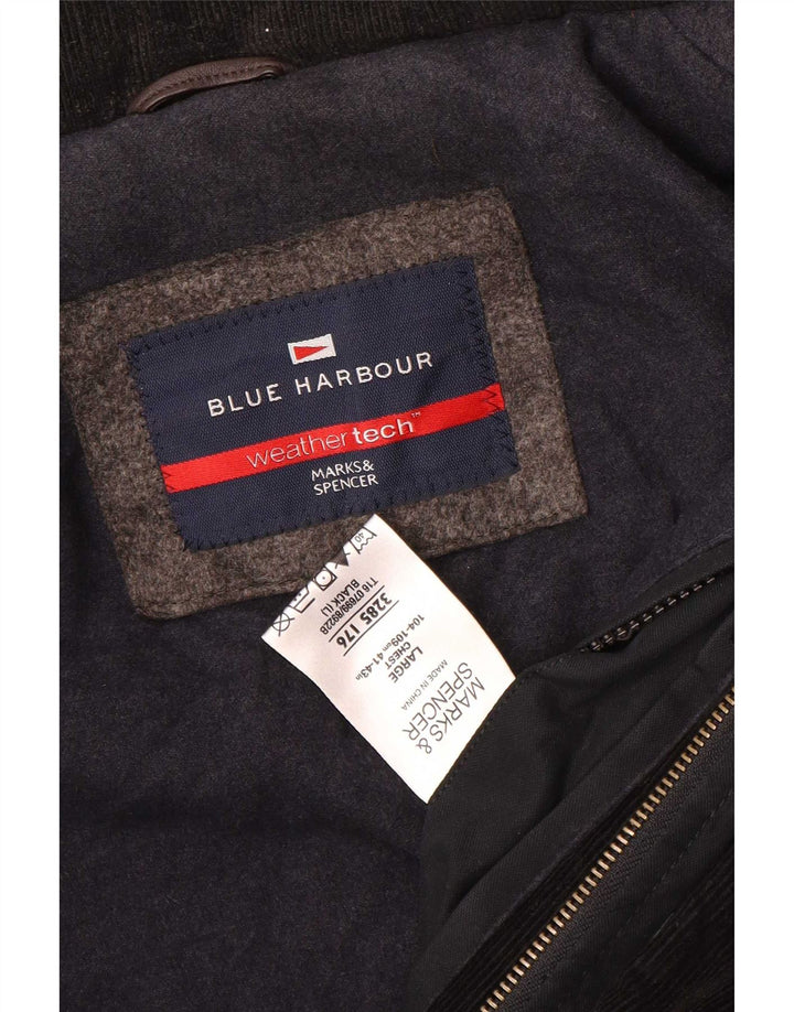 Giacca utilitaria con cappuccio Marks & Spencer da uomo blu Harbour UK 40 grande nera