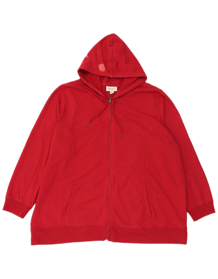 Felpa con cappuccio e zip autografata da uomo Marks & Spencer XL poliestere rosso