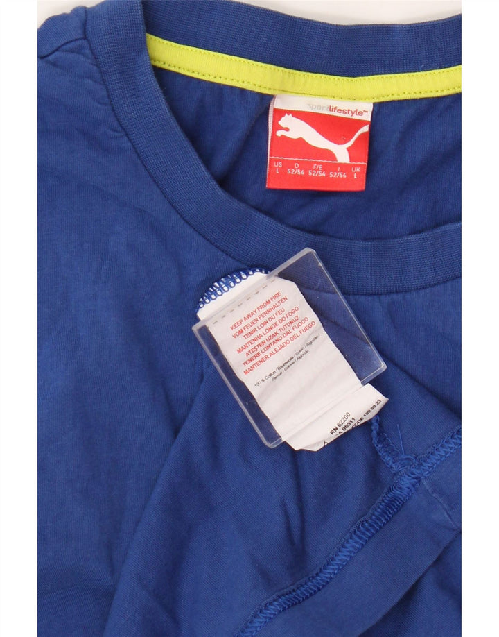 Canotta grafica da uomo Puma Large in cotone blu