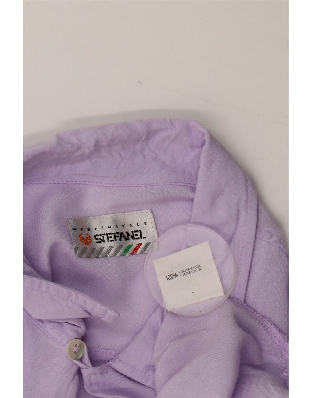 Camicia da uomo a maniche corte Stefanel Large in viscosa viola