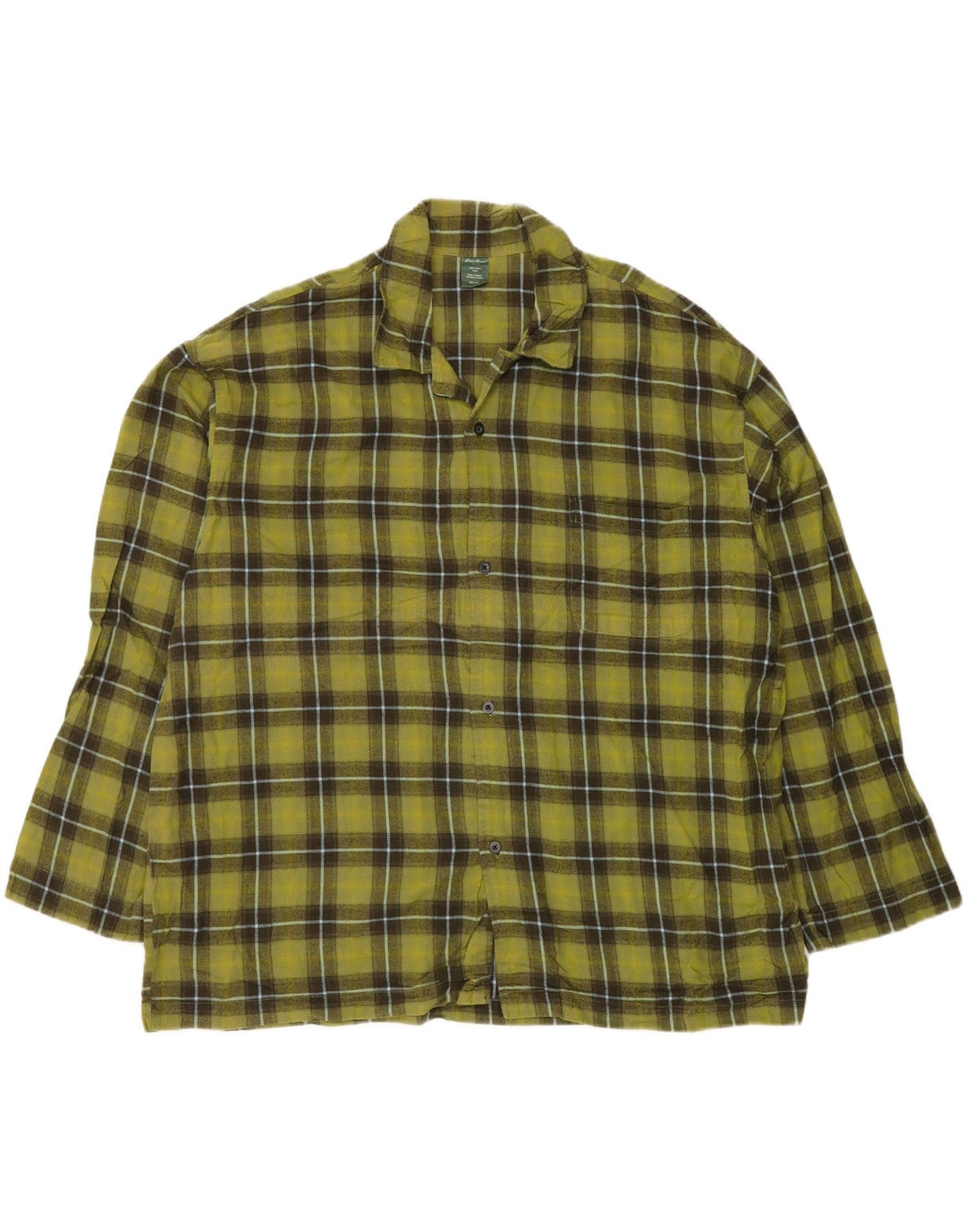 EDDIE BAUER Camicia in flanella da uomo 2XL Cotone a quadri verde