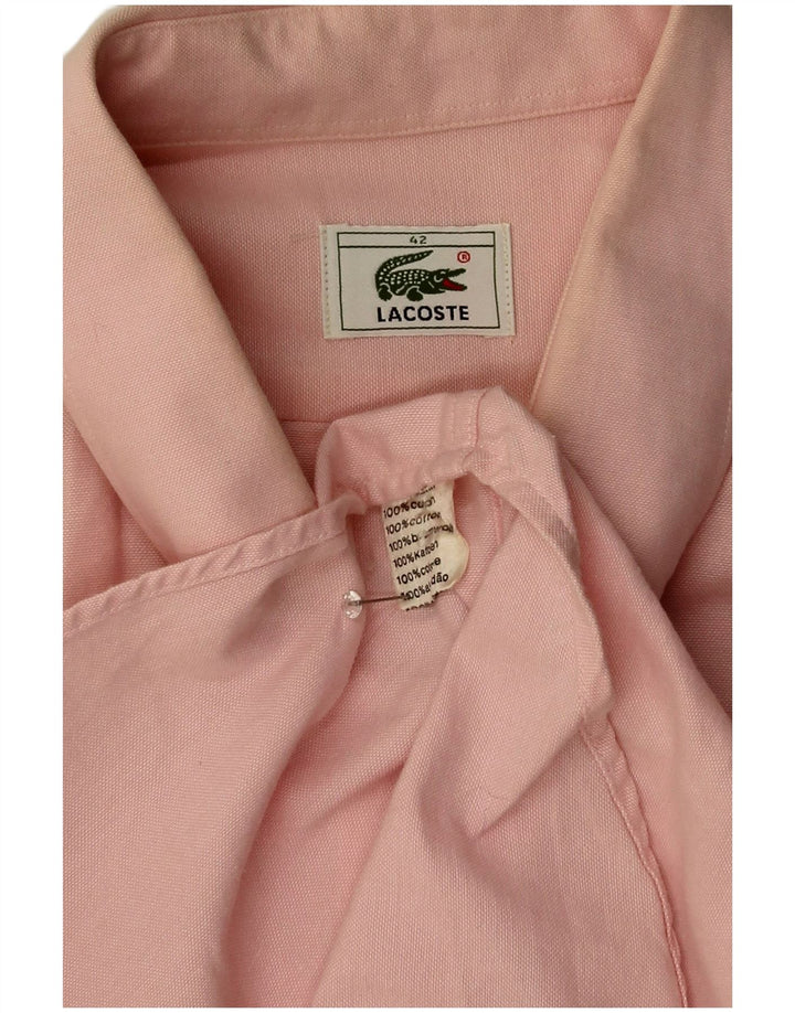 Camicia a maniche corte da uomo Lacoste taglia 42 grande in cotone rosa