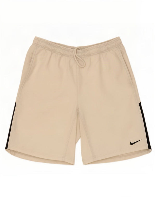 Pantaloncini sportivi Nike da uomo Dri Fit piccoli in poliestere color block bianco