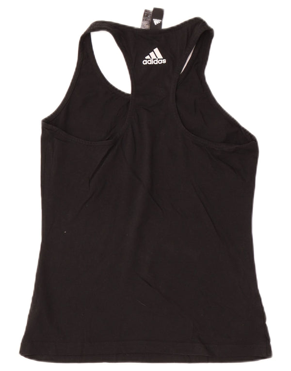Canotta grafica da donna Adidas UK 8/10 piccola in cotone nero