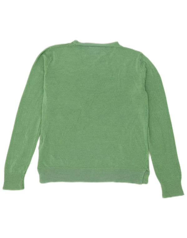 Maglione maglione con scollo a barca da donna Marks & Spencer UK 10 piccolo acrilico verde