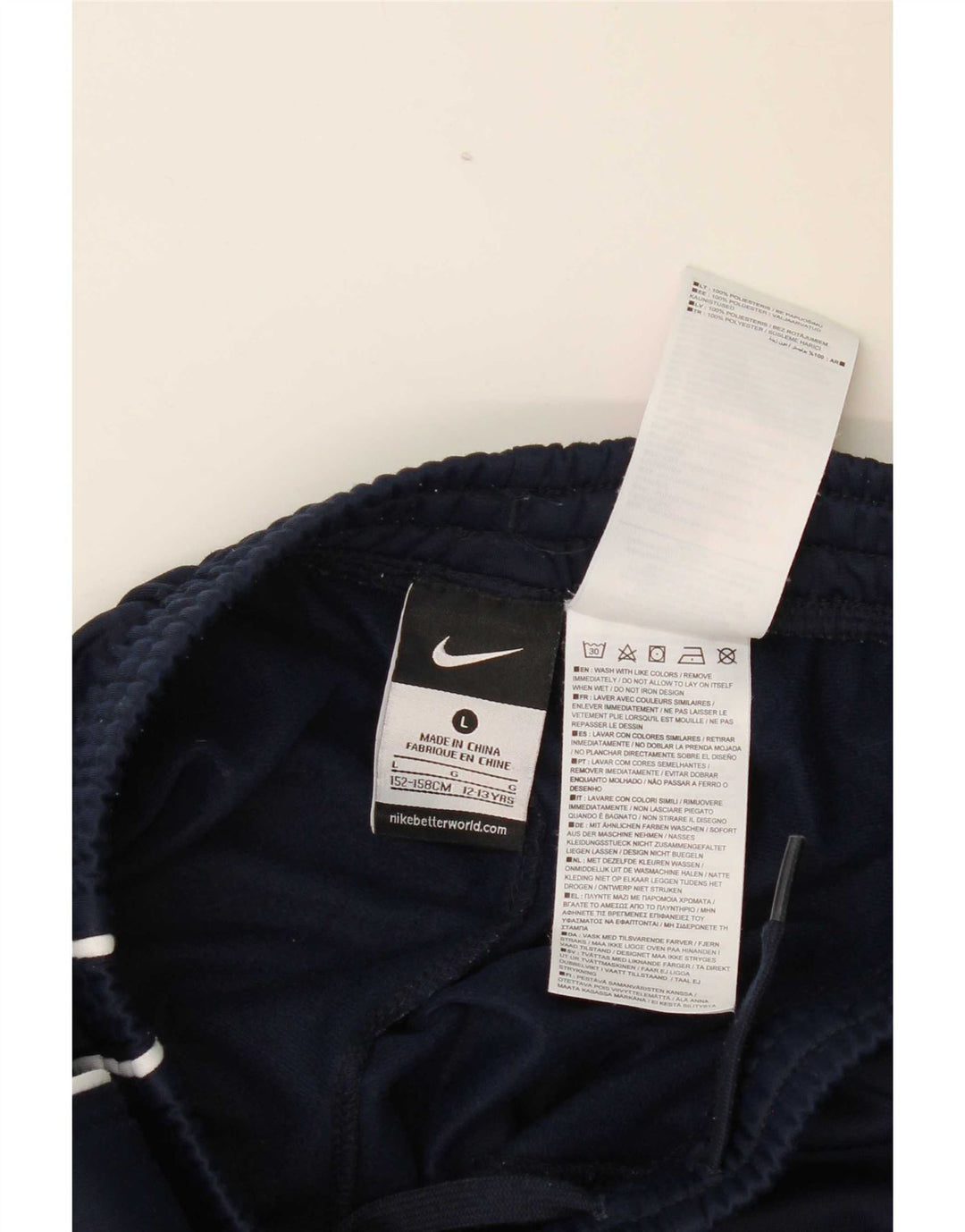Pantaloni della tuta da ragazza Nike 12-13 anni Large in poliestere blu navy