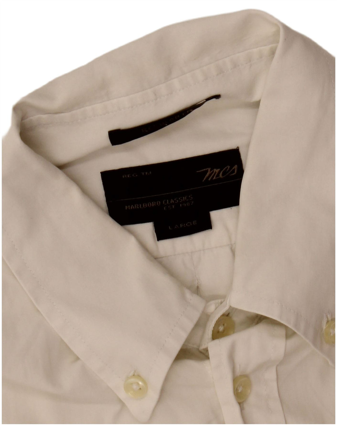 Camicia da uomo Regular Fit Marlboro Classics Large Bianca