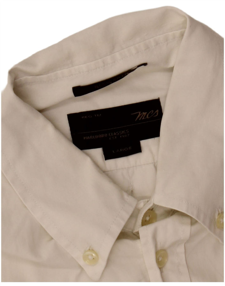 Camicia da uomo Regular Fit Marlboro Classics Large Bianca